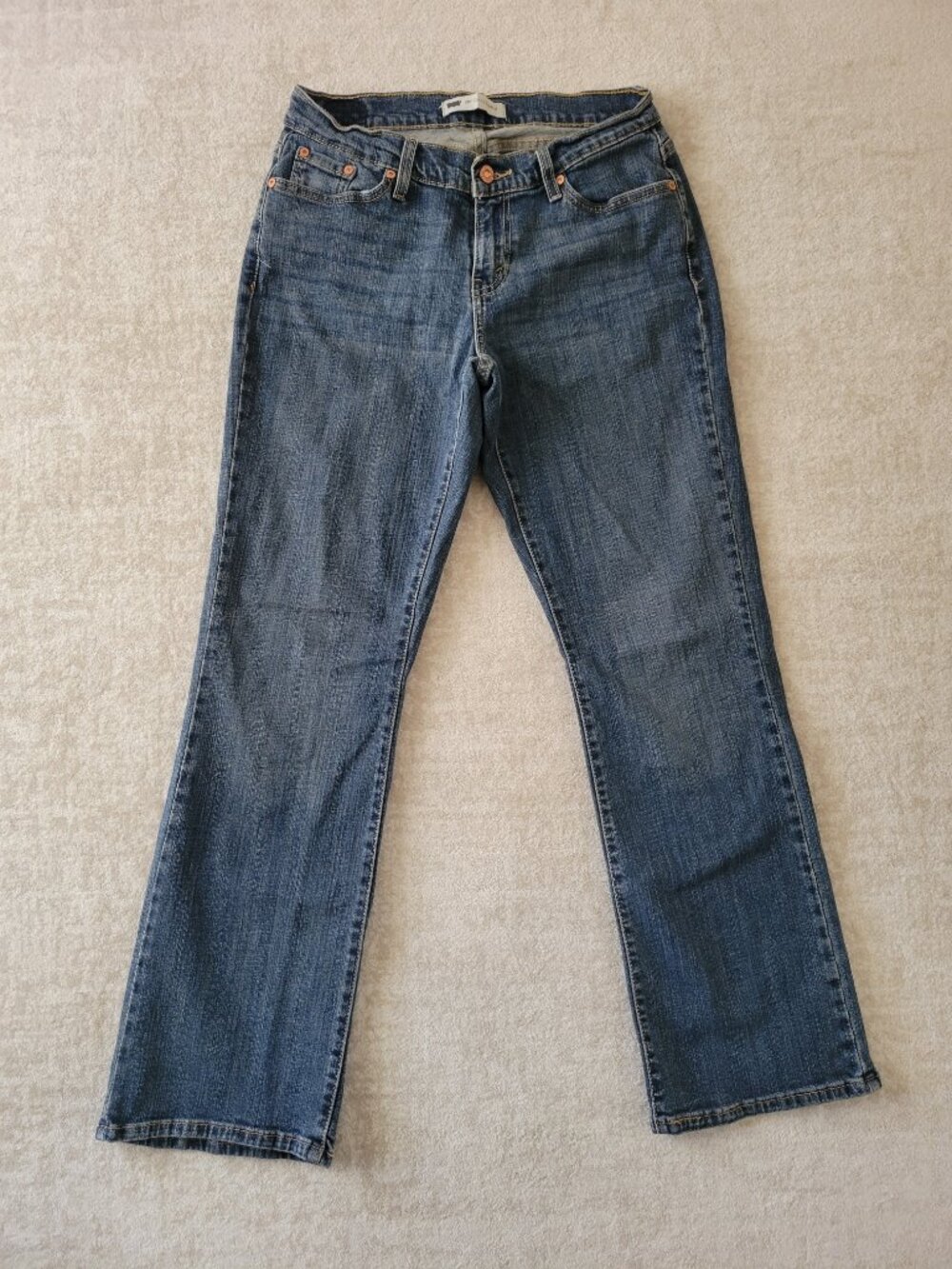 Levi's 529 Curvy Boot 12M Womens Blue Stretch Mid Rise Classic Retro Y2K Denim